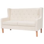 Vidaxl ensemble de canaps 2 pcs tissu blanc crme