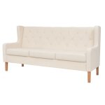 Vidaxl ensemble de canaps 2 pcs tissu blanc crme