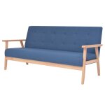Vidaxl ensemble de canap 2 pcs tissu bleu