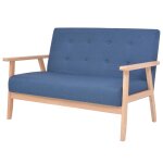 Vidaxl ensemble de canap 2 pcs tissu bleu