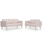 Vidaxl ensemble de canap 2 pcs tissu crme
