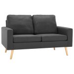 Vidaxl ensemble de canaps 2 pcs tissu gris fonc