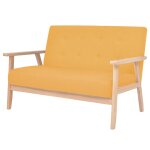 Vidaxl ensemble de canap 2 pcs tissu jaune