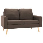 Vidaxl ensemble de canaps 2 pcs tissu marron