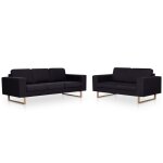 Vidaxl ensemble de canap� 2 pcs tissu noir