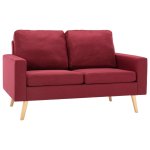Vidaxl ensemble de canaps 2 pcs tissu rouge bordeaux