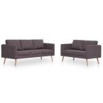 Vidaxl ensemble de canap 2 pcs tissu taupe