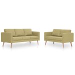 Vidaxl ensemble de canap 2 pcs tissu vert