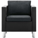 Vidaxl ensemble de canapé 3 pcs similicuir noir et gris foncé Vidaxl ensemble de canapé 3 pcs similicuir noir et gris foncé