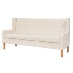 Vidaxl ensemble de canaps 3 pcs tissu blanc crme