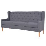 Vidaxl ensemble de canaps 3 pcs tissu gris
