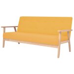 Vidaxl ensemble de canap 3 pcs tissu jaune