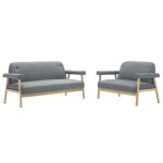 Vidaxl ensemble de canapé pour 5 personnes 2 pcs tissu gris clair Vidaxl ensemble de canapé pour 5 personnes 2 pcs tissu gris clair