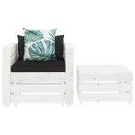 Vidaxl ensemble de canap palette 2 pcs avec coussin fleur bois