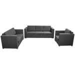Vidaxl ensemble de canapés trois pièces tissu gris foncé Vidaxl ensemble de canapés trois pièces tissu gris foncé