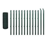 Vidaxl ensemble de clture euro acier 25 x 1, 5 m vert