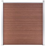 Vidaxl ensemble de cl�ture wpc 3 carr� + 1 inclin� 619 x 186 cm marron