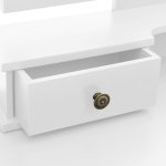 Vidaxl ensemble de coiffeuse et tabouret blanc 100x40x146 cm paulownia
