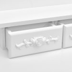 Vidaxl ensemble de coiffeuse avec tabouret blanc 50x59x136cm paulownia