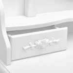 Vidaxl ensemble de coiffeuse avec tabouret blanc 75x69x140cm paulownia