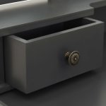 Vidaxl ensemble de coiffeuse avec tabouret gris 80x69x141 cm paulownia