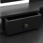 Vidaxl ensemble de coiffeuse et tabouret noir 100x40x146 cm paulownia