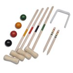 Vidaxl ensemble de croquet en bois pour 4 joueurs