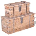 Vidaxl ensemble de deux coffres de rangement bois d'acacia