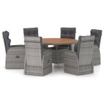 Vidaxl ensemble  dner d'extrieur 7 pcs avec coussins rsine tresse