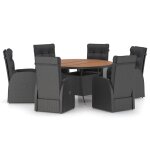 Vidaxl ensemble � d�ner d'ext�rieur 7 pcs avec coussins r�sine tress�e