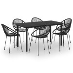 Vidaxl ensemble à dîner d'extérieur 7 pcs rotin pvc noir Vidaxl ensemble à dîner d'extérieur 7 pcs rotin pvc noir