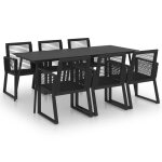 Vidaxl ensemble  dner d'extrieur 7 pcs rotin pvc noir