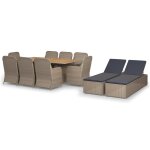 Vidaxl ensemble  dner de jardin 11 pcs rsine tresse marron