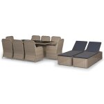Vidaxl ensemble  dner de jardin 11 pcs rsine tresse marron