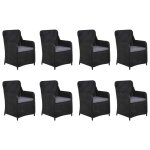 Vidaxl ensemble � d�ner de jardin 11 pcs r�sine tress�e noir