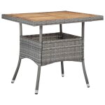Vidaxl ensemble  dner de jardin 3 pcs gris rsine tresse et acacia