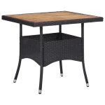 Vidaxl ensemble � d�ner de jardin 5 pcs noir r�sine tress�e et acacia
