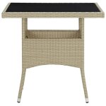 Vidaxl ensemble  dner de jardin 5 pcs rsine tresse et verre beige