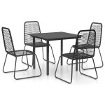 Vidaxl ensemble  dner de jardin 5 pcs rotin pvc noir