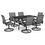 Vidaxl ensemble  dner de jardin 7 pcs textilne et acier
