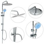 Vidaxl ensemble de douche à deux têtes avec douchette acier inoxydable Vidaxl ensemble de douche à deux têtes avec douchette acier inoxydable