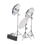 Vidaxl ensemble d'clairage de studio: trpieds et parapluies 24 watts
