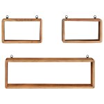 Vidaxl ensemble d'tagres murales cube 3 pcs bois d'acacia solide