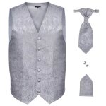 Vidaxl ensemble de gilet de mariage pour hommes taille 52 argent