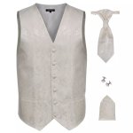 Vidaxl ensemble de gilet de mariage pour hommes taille 52 crme