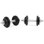 Vidaxl ensemble d'haltres 14 pcs 20 kg fonte
