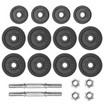 Vidaxl ensemble d'haltres 18 pcs 30 kg fonte