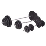 Vidaxl ensemble d'haltres et barres d'haltres 120 kg