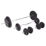 Vidaxl ensemble d'haltres et barres d'haltres 90 kg