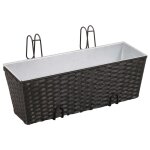 Vidaxl ensemble de jardinières de balcon trapèze rotin 50cm 2 pcs noir Vidaxl ensemble de jardinières de balcon trapèze rotin 50cm 2 pcs noir